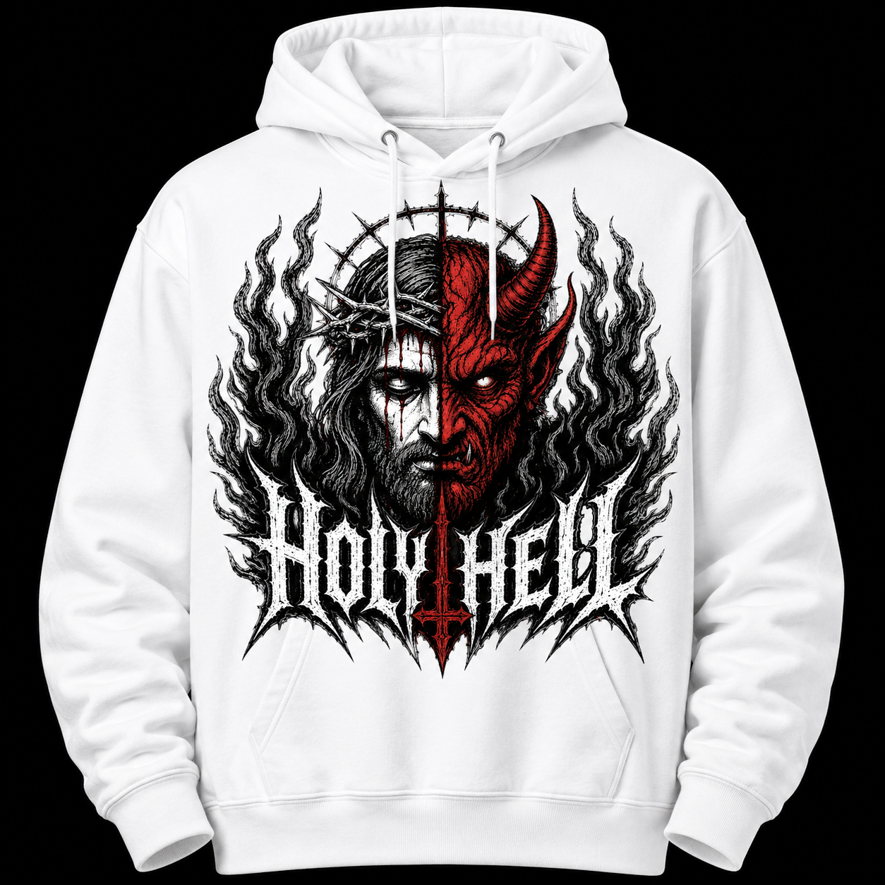 HOLY HELL™ Heaven & Hell Signature Hoodie (Smoke Flames)