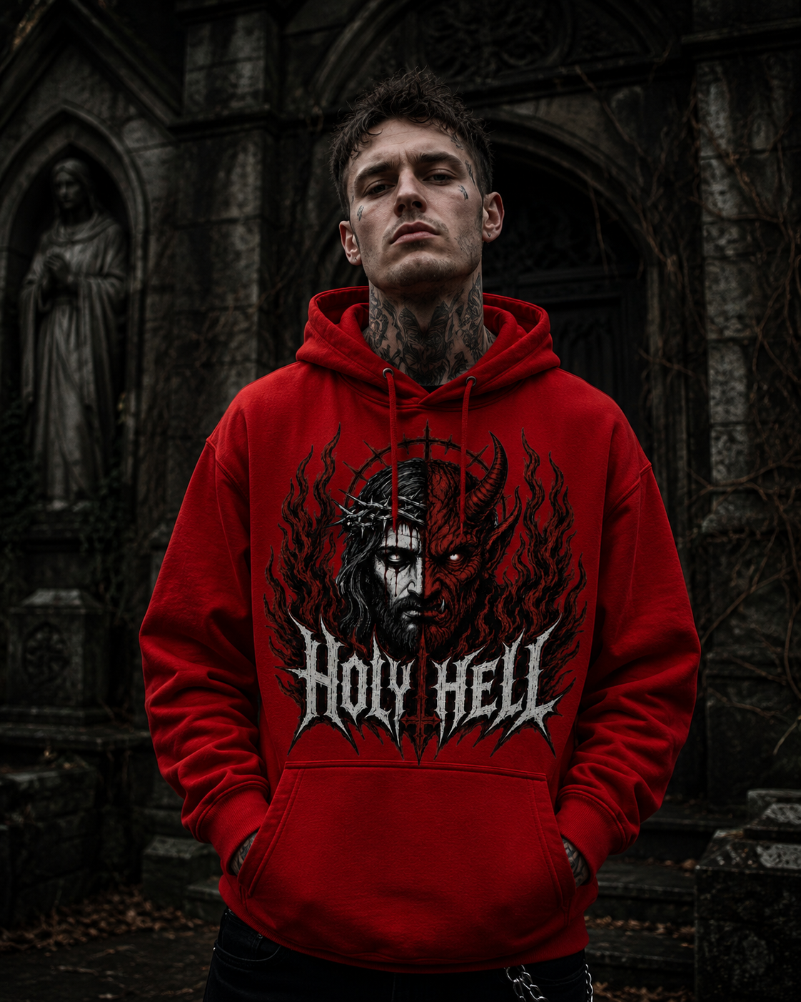 HOLY HELL™ Heaven & Hell Signature Hoodie (Fire Flames)