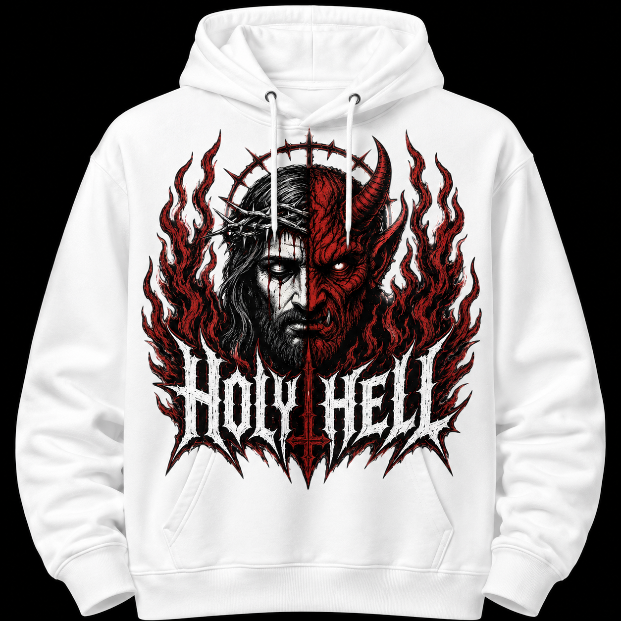 HOLY HELL™ Heaven & Hell Signature Hoodie (Fire Flames)