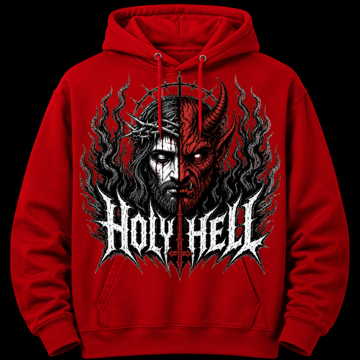 HOLY HELL™ Heaven & Hell Signature Hoodie (Smoke Flames)