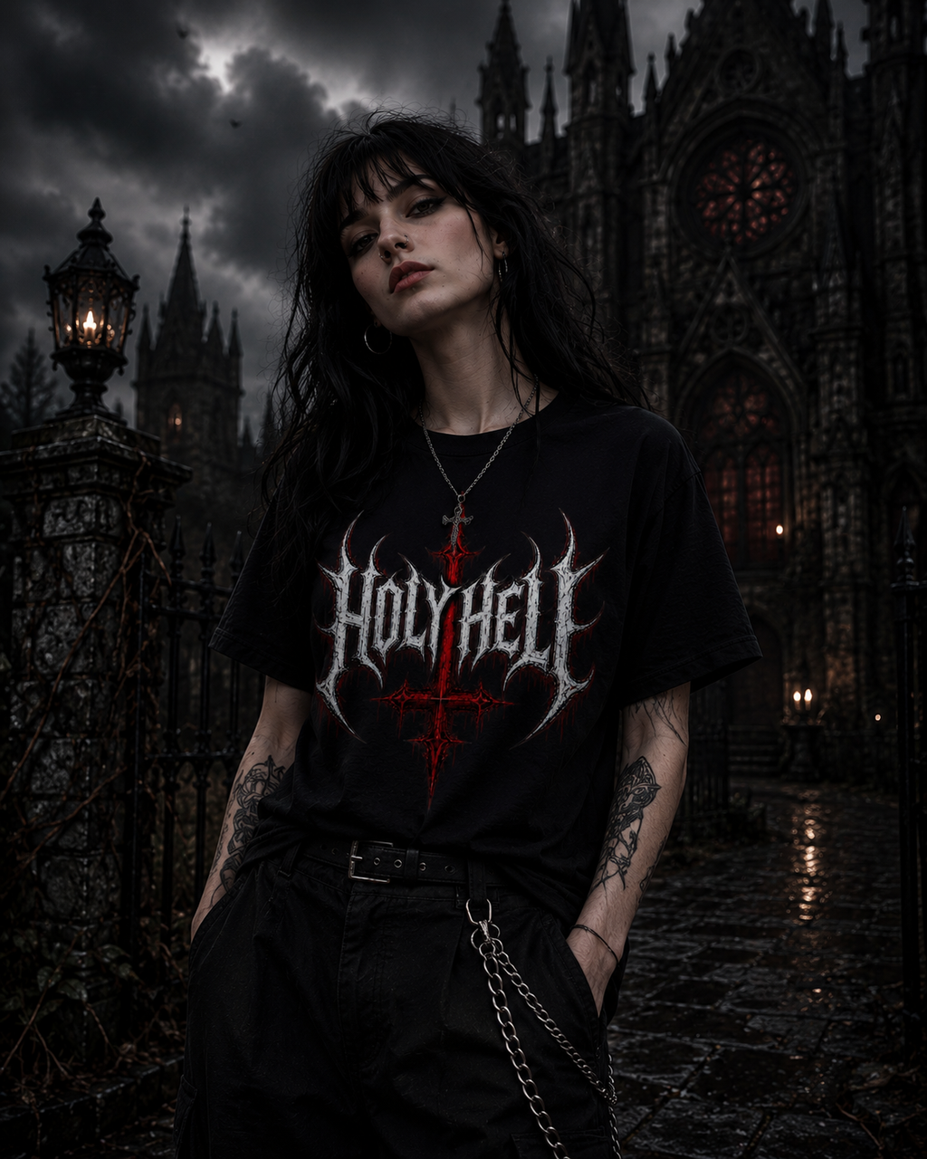 HOLY HELL™ Gothic Cross T-Shirt