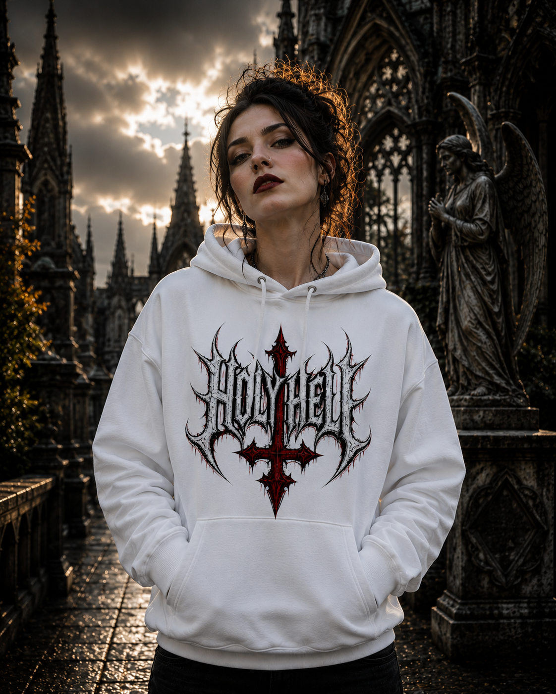 HOLY HELL™ Gothic Cross Hoodie