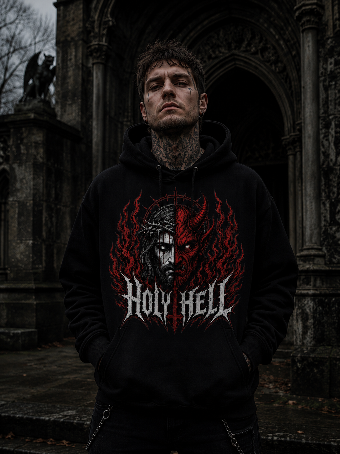 HOLY HELL™ Heaven & Hell Signature Hoodie (Fire Flames)