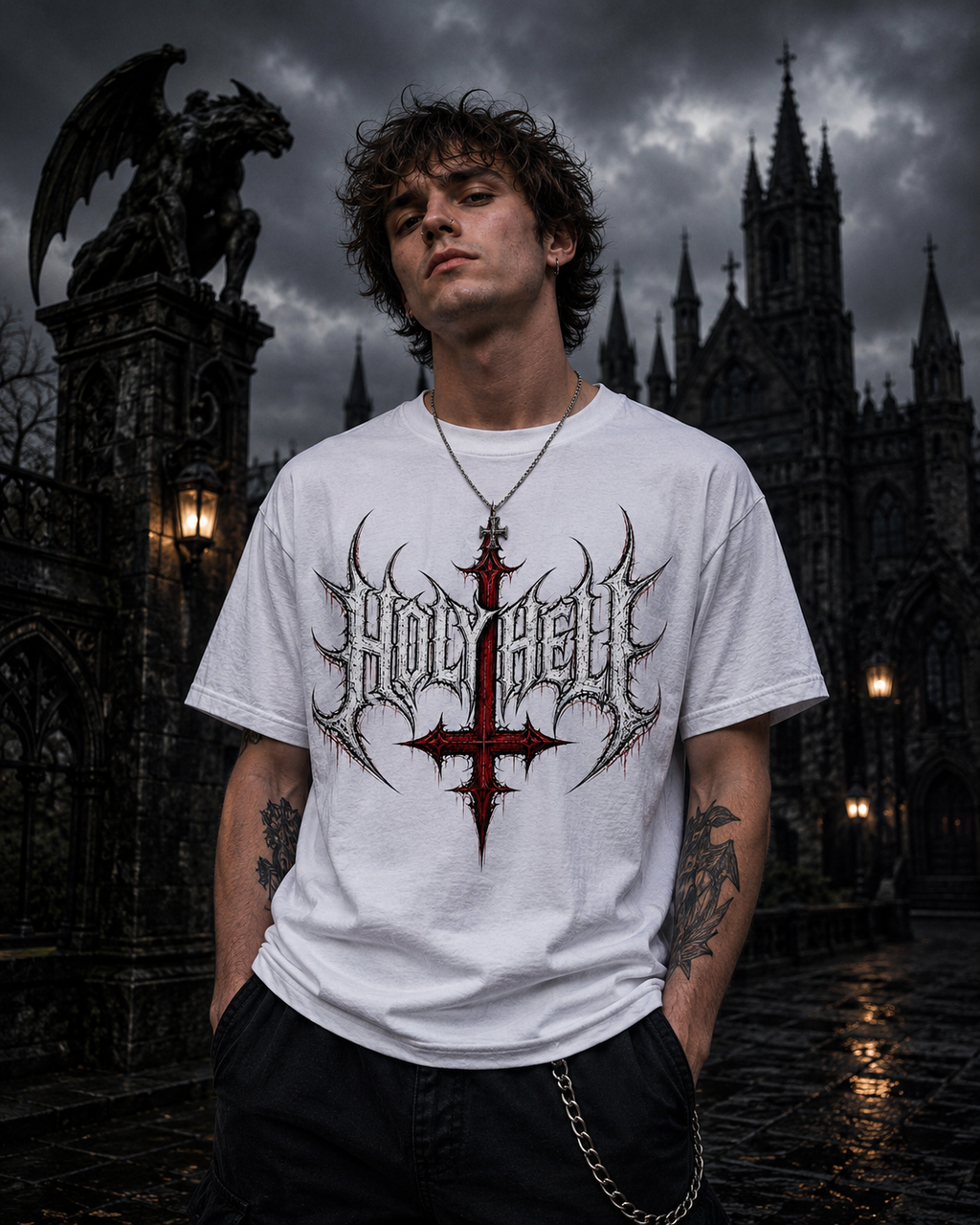 HOLY HELL™ Gothic Cross T-Shirt