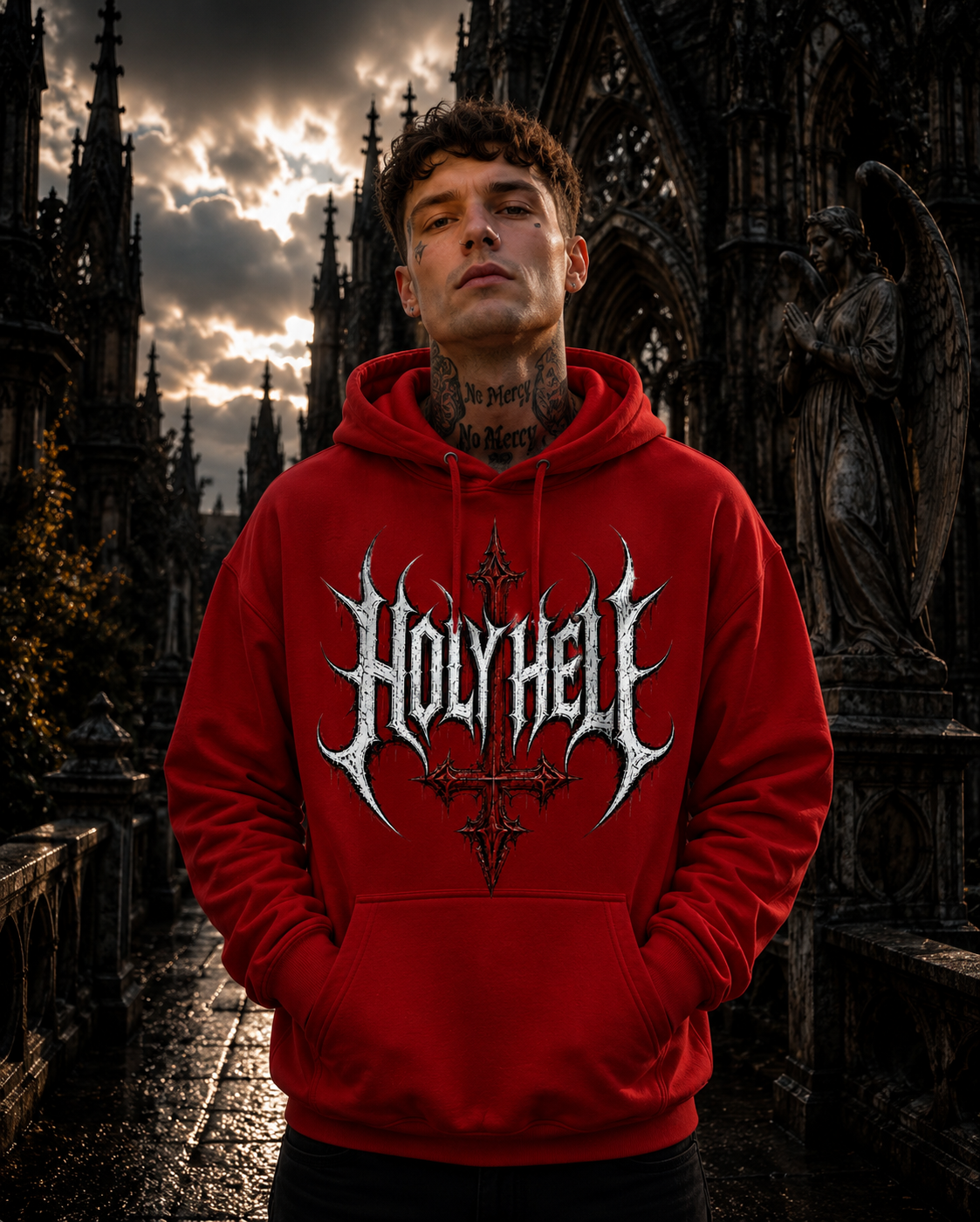 HOLY HELL™ Gothic Cross Hoodie