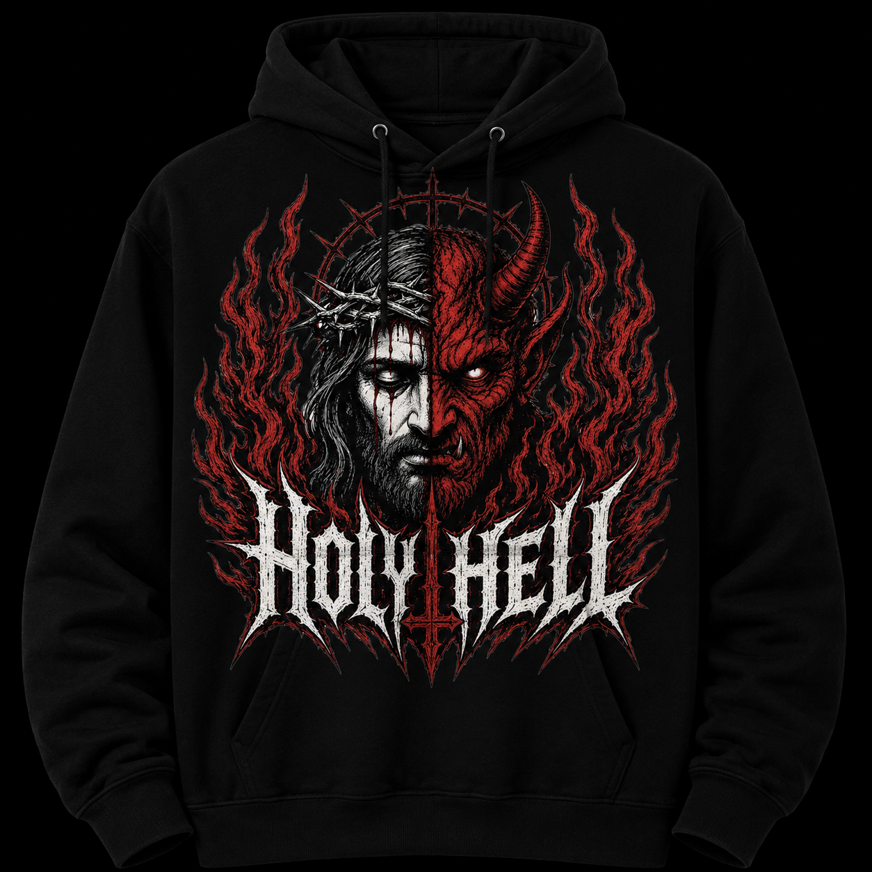 HOLY HELL™ Heaven & Hell Signature Hoodie (Fire Flames)