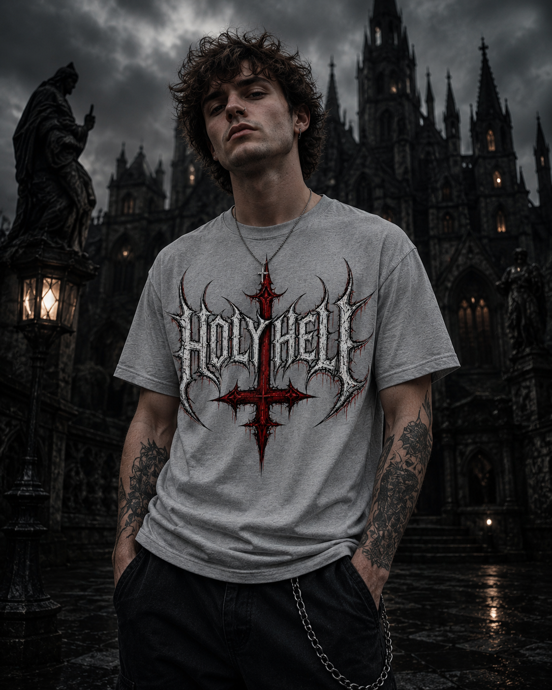 HOLY HELL™ Gothic Cross T-Shirt