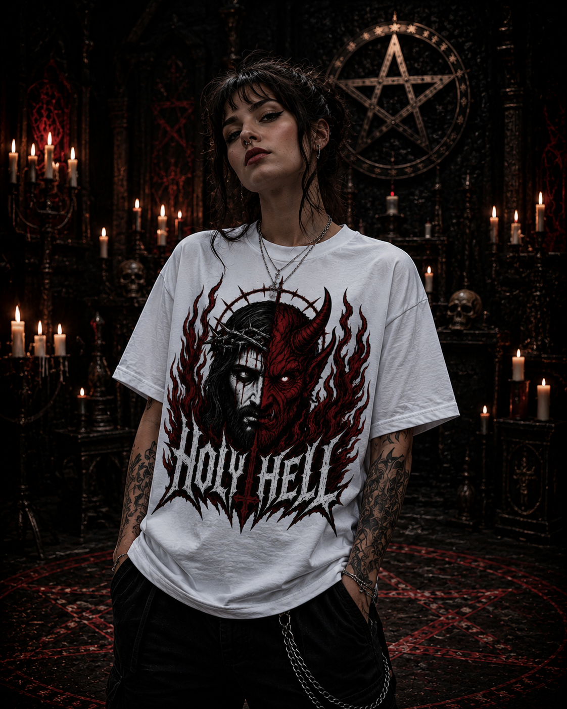 HOLY HELL™ Heaven & Hell Signature T-Shirt (Fire Flames)
