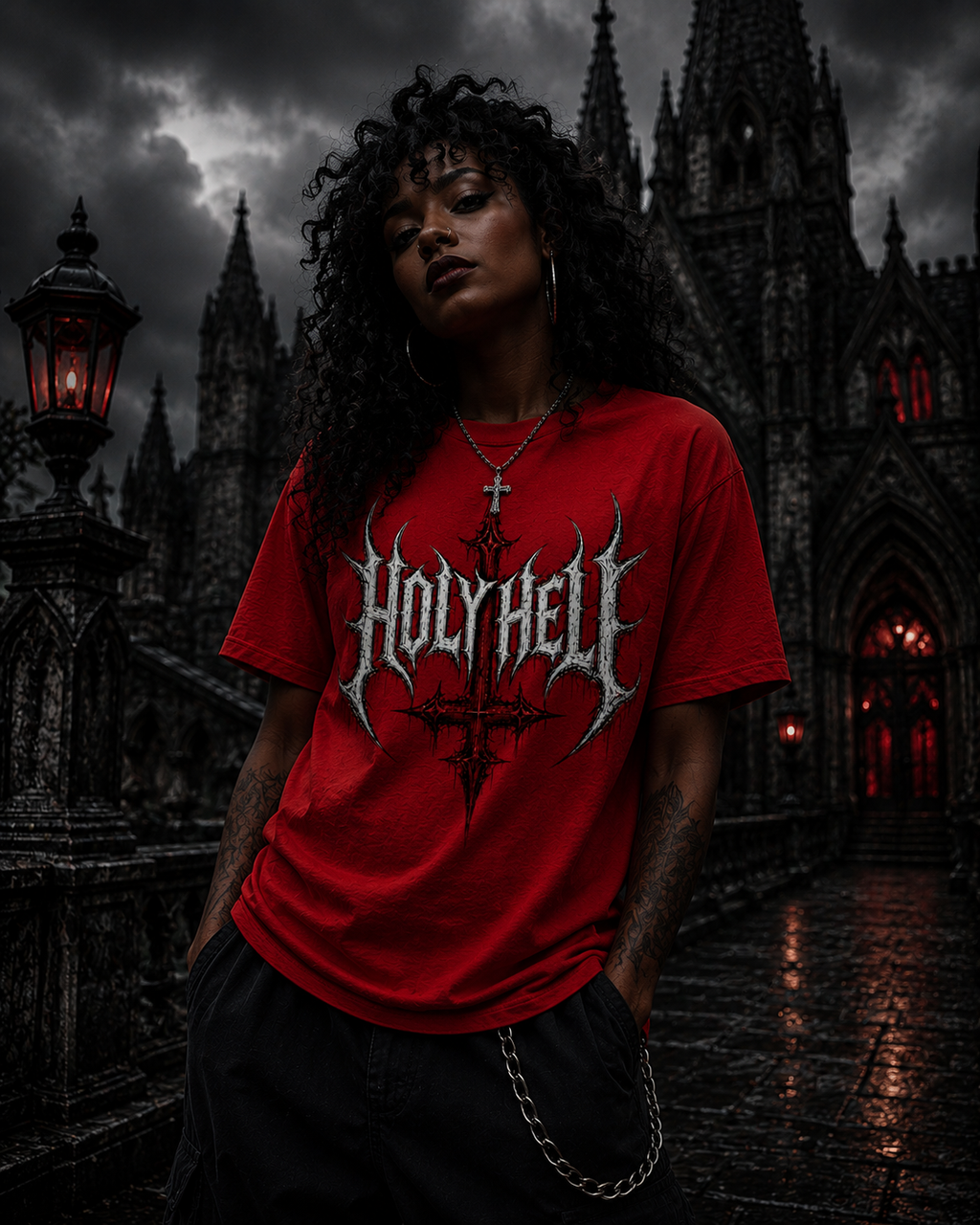 HOLY HELL™ Gothic Cross T-Shirt