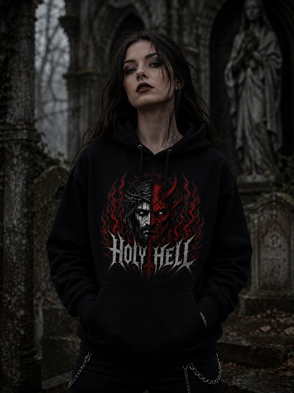 HOLY HELL™ Heaven & Hell Signature Hoodie (Fire Flames)