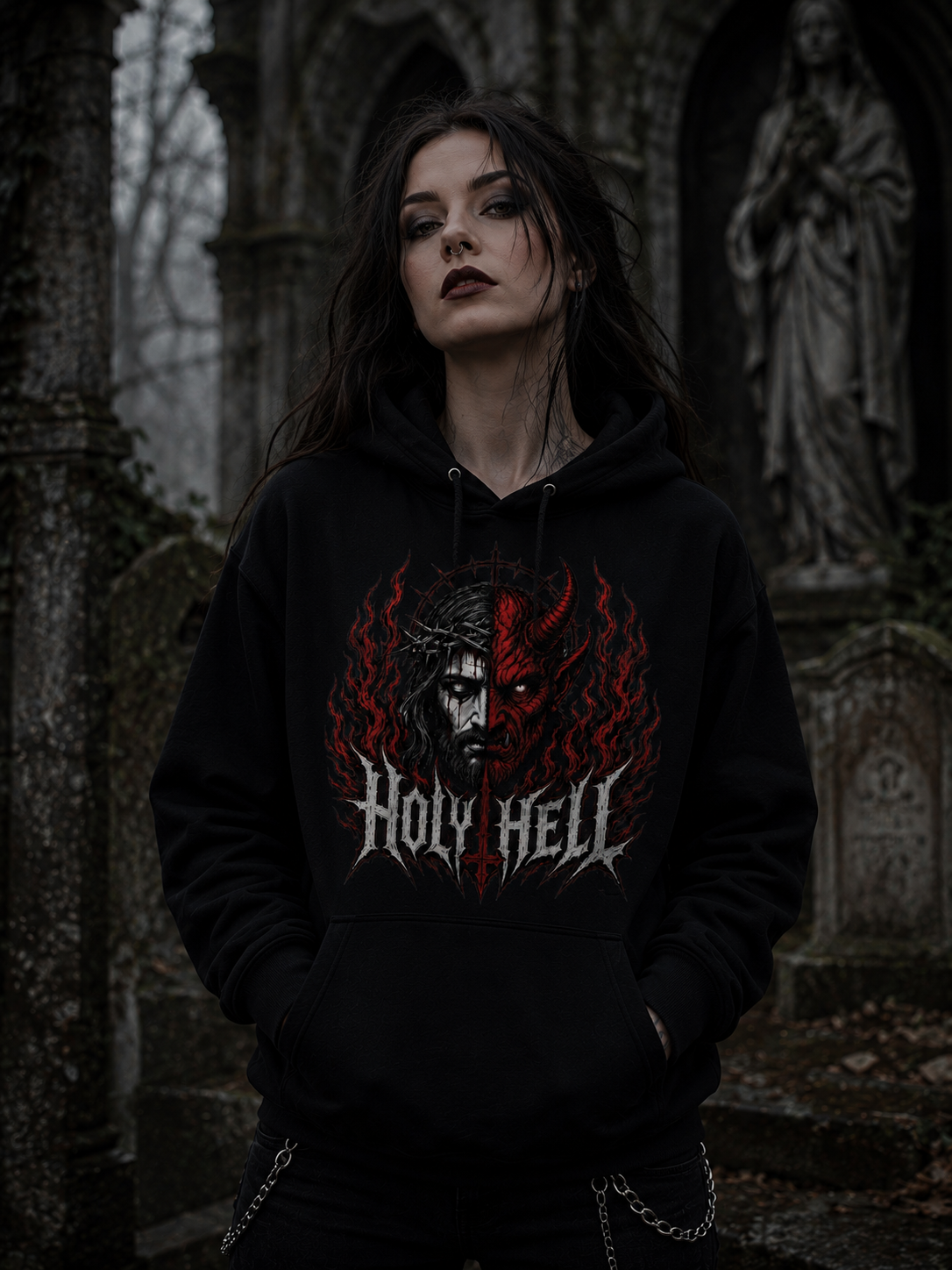 HOLY HELL™ Heaven & Hell Signature Hoodie (Fire Flames)
