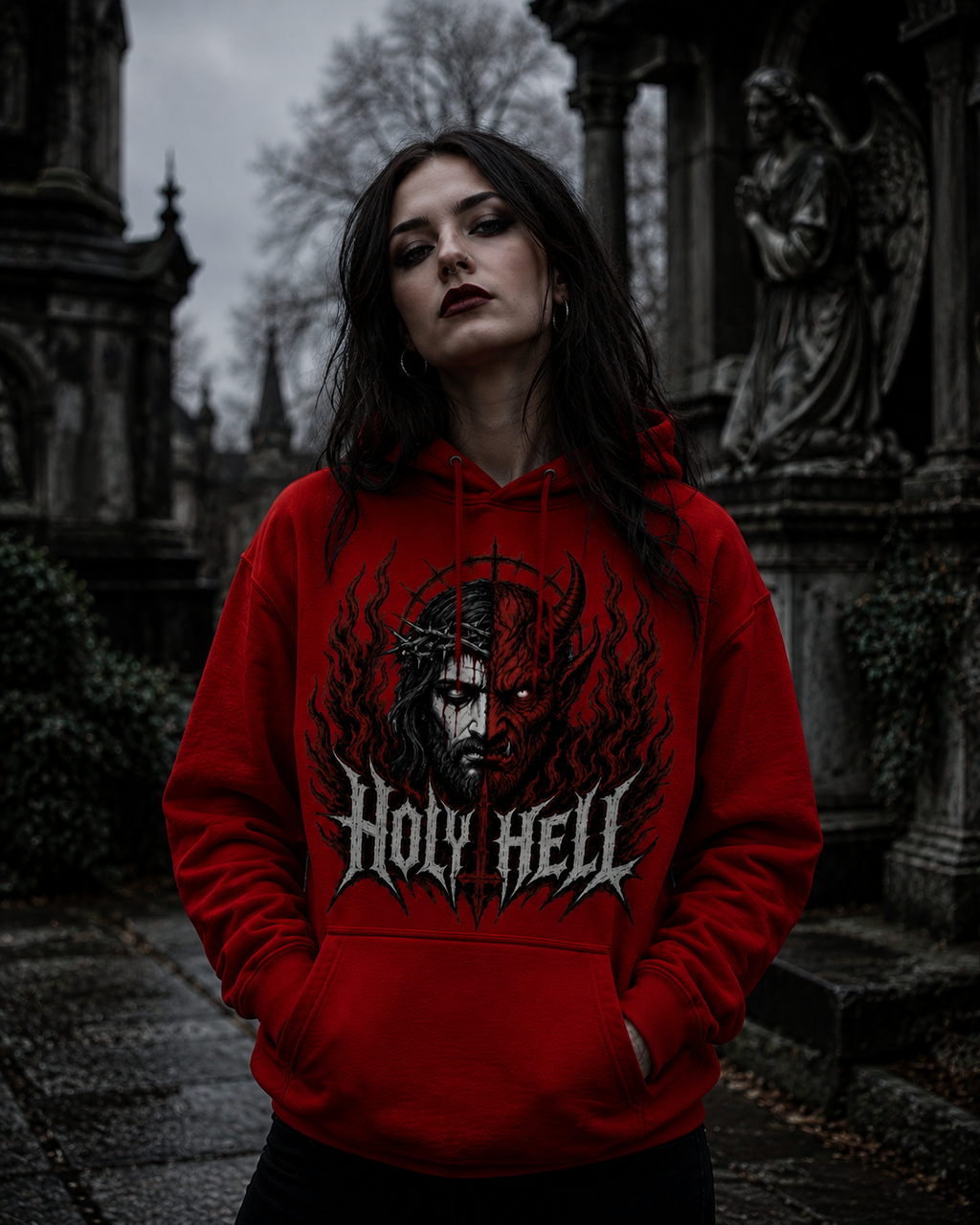 HOLY HELL™ Heaven & Hell Signature Hoodie (Fire Flames)