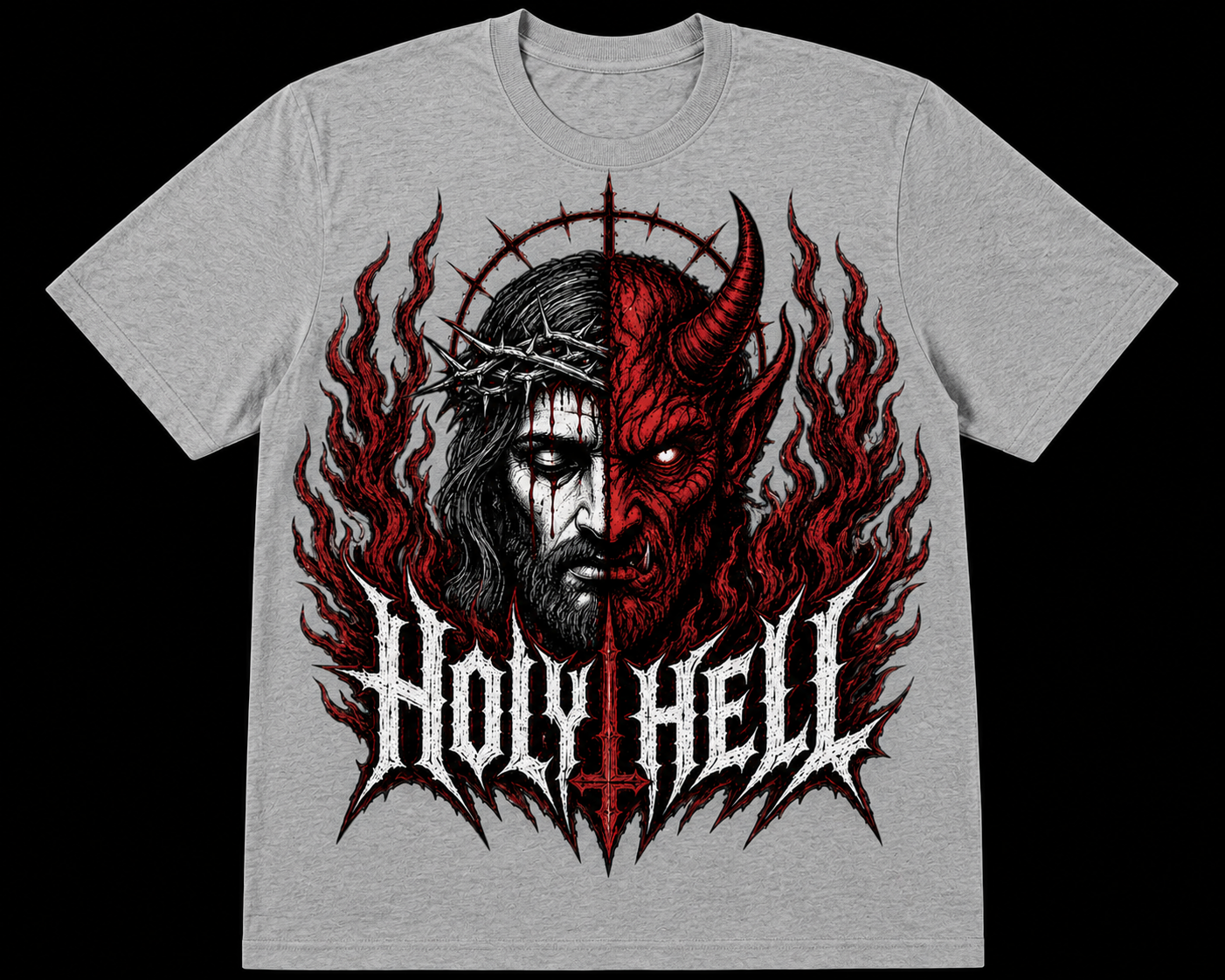 HOLY HELL™ Heaven & Hell Signature T-Shirt (Fire Flames)