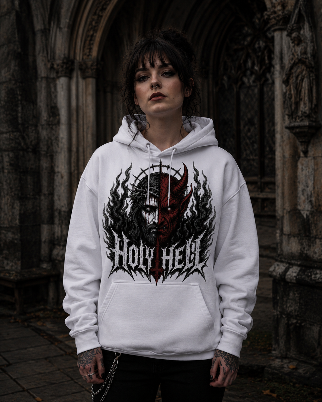 HOLY HELL™ Heaven & Hell Signature Hoodie (Smoke Flames)